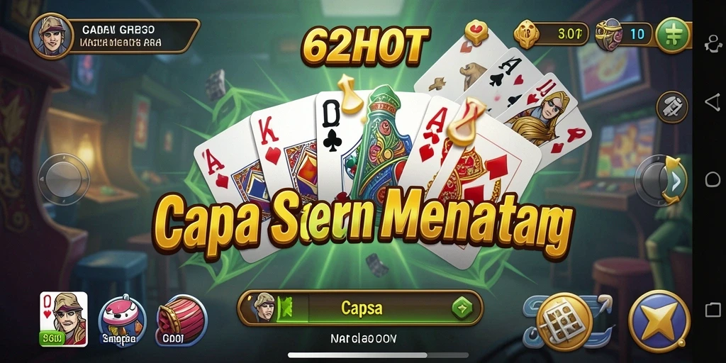 Antarmuka permainan Capsa yang menarik dan interaktif.