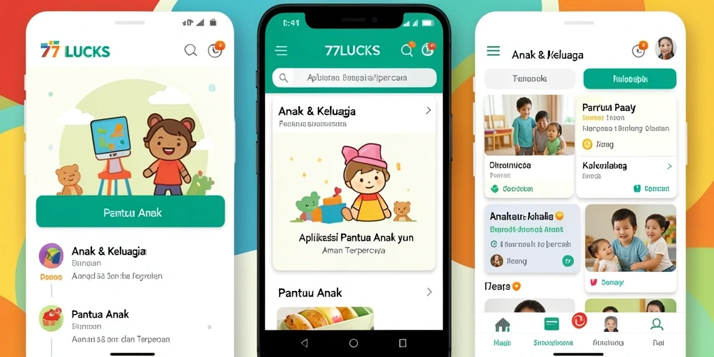 Tampilan antarmuka aplikasi Pantau Anak 77LUCKS yang informatif dan user-friendly.