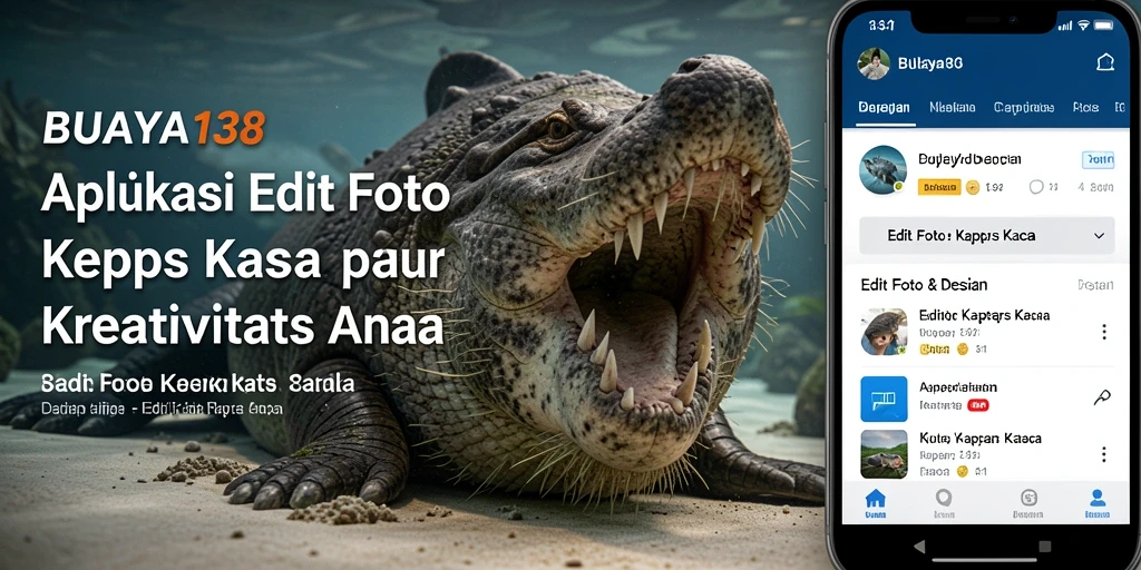 Tampilan antarmuka sederhana BUAYA138 untuk editing foto kertas kaca.