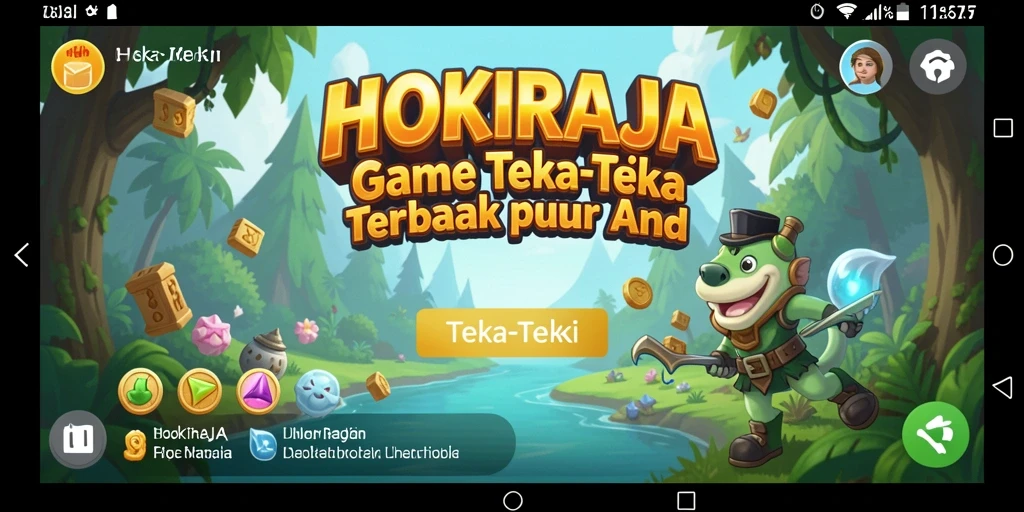 Antarmuka menarik dari HOKIRAJA yang menampilkan teka-teki seru.