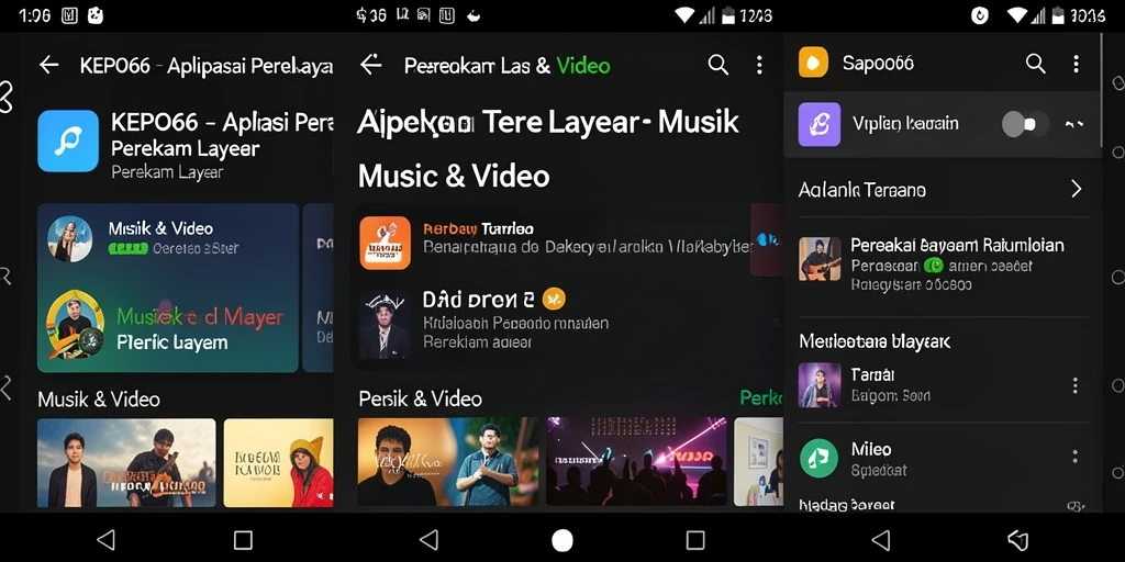 Antarmuka aplikasi KEPO66 yang menampilkan fitur perekam layar.
