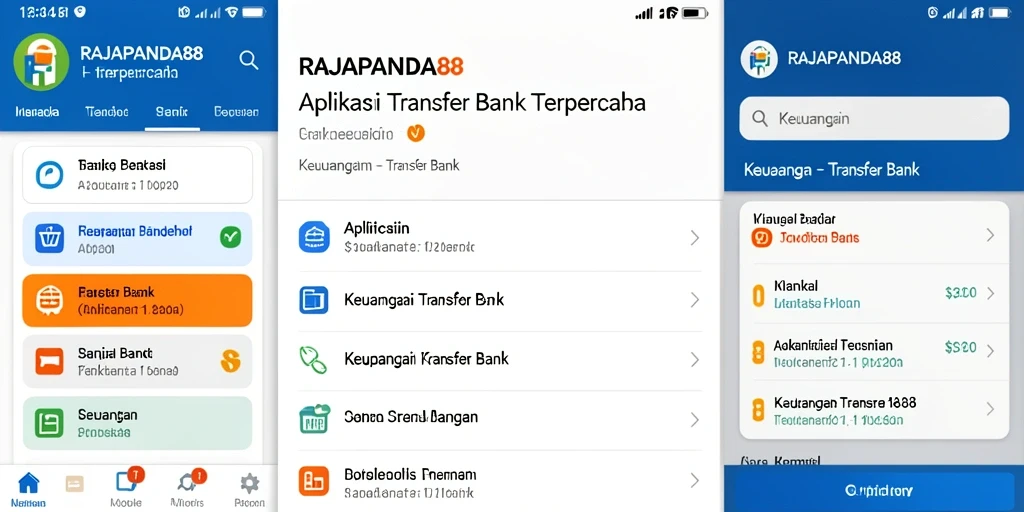 Antarmuka aplikasi RAJAPANDA88 yang sederhana dan mudah digunakan untuk transfer bank.