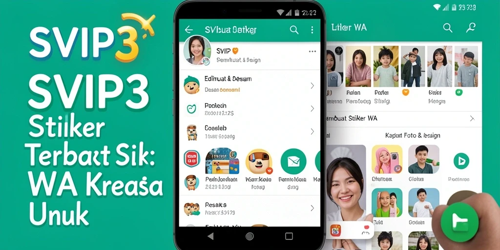 Antarmuka pengguna SVIP3 dengan berbagai fitur Pembuat Stiker WA.