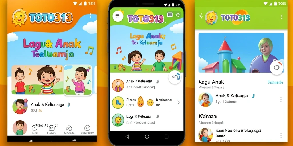 Tampilan fitur aplikasi TOTO313 dengan kategori Lagu Anak yang menyenangkan.