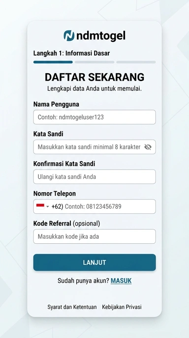 Cara Mudah Registrasi Akun ndmtogel untuk Pengguna Android
